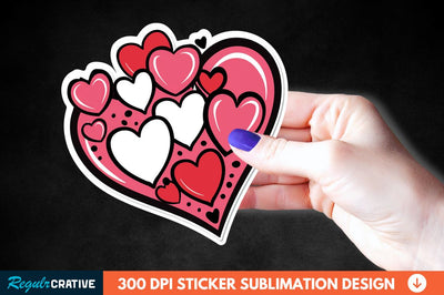 Valentines Day Heart Sticker Clipart Sublimation Regulrcrative 