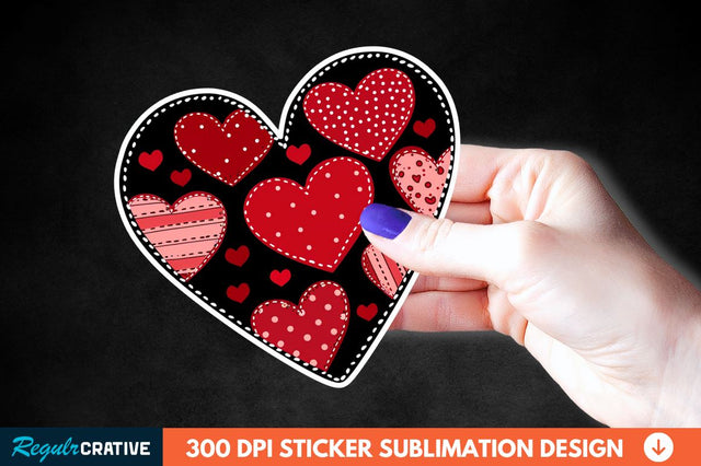 Valentines Day Heart Sticker Clipart Sublimation Regulrcrative 