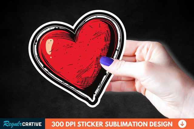 Valentines Day Heart Sticker Clipart Sublimation Regulrcrative 