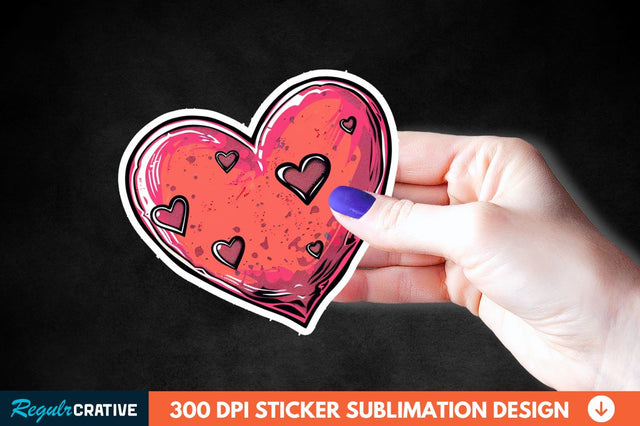 Valentines Day Heart Sticker Clipart Sublimation Regulrcrative 