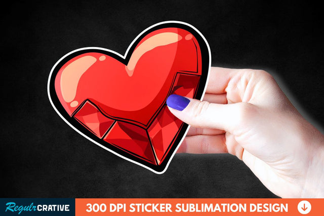 Valentines Day Heart Sticker Clipart Sublimation Regulrcrative 