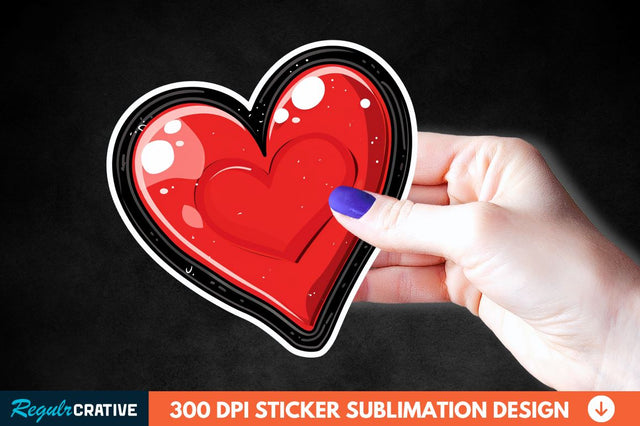 Valentines Day Heart Sticker Clipart Sublimation Regulrcrative 