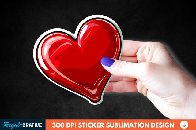 Valentines Day Heart Sticker Clipart Sublimation Regulrcrative 