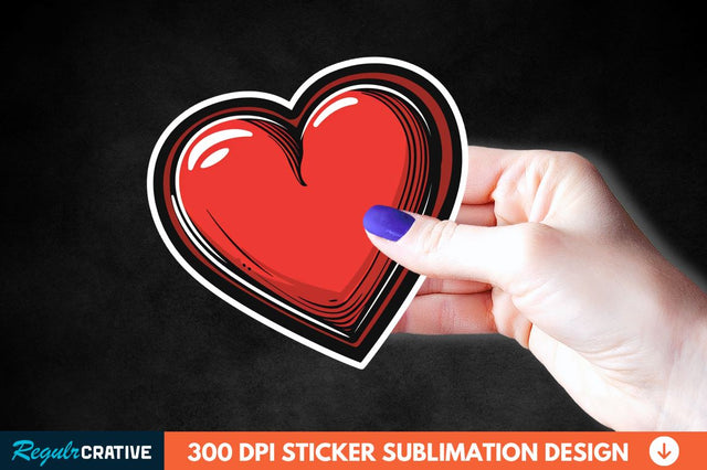 Valentines Day Heart Sticker Clipart Sublimation Regulrcrative 