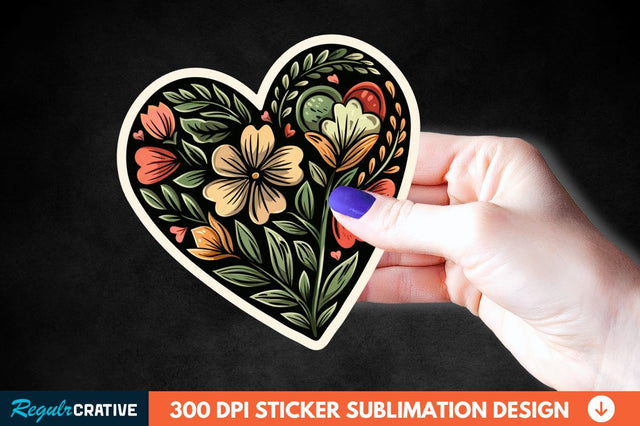 Valentines Day Heart Sticker Clipart Sublimation Regulrcrative 