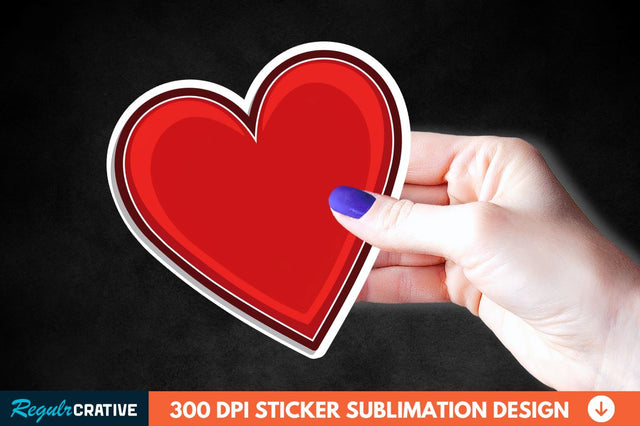 Valentines Day Heart Sticker Clipart Sublimation Regulrcrative 