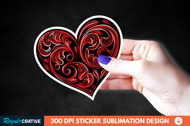 Valentines Day Heart Sticker Clipart Sublimation Regulrcrative 