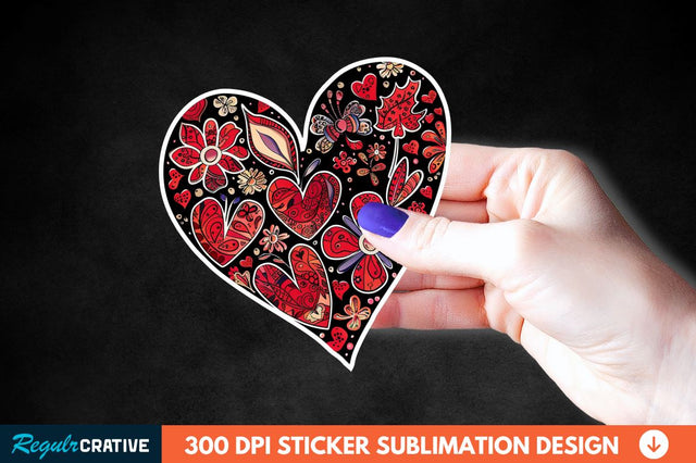 Valentines Day Heart Sticker Clipart Sublimation Regulrcrative 