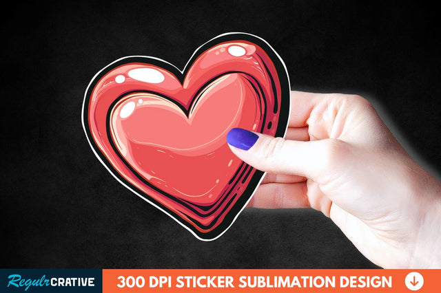 Valentines Day Heart Sticker Clipart Sublimation Regulrcrative 