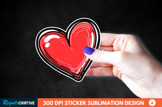 Valentines Day Heart Sticker Clipart Sublimation Regulrcrative 
