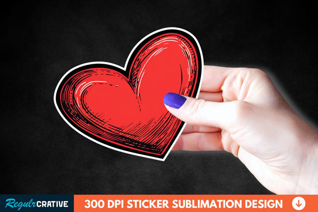Valentines Day Heart Sticker Clipart Sublimation Regulrcrative 