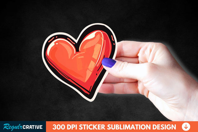 Valentines Day Heart Sticker Clipart Sublimation Regulrcrative 
