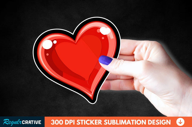 Valentines Day Heart Sticker Clipart Sublimation Regulrcrative 