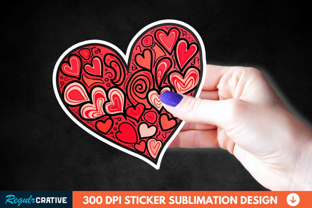 Valentines Day Heart Sticker Clipart Sublimation Regulrcrative 