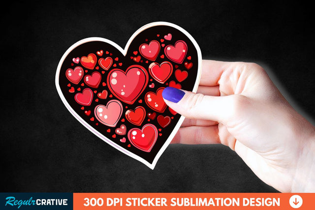 Valentines Day Heart Sticker Clipart Sublimation Regulrcrative 