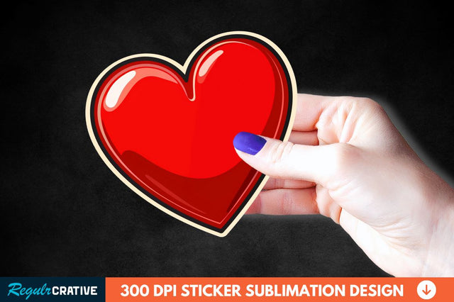 Valentines Day Heart Sticker Clipart Sublimation Regulrcrative 