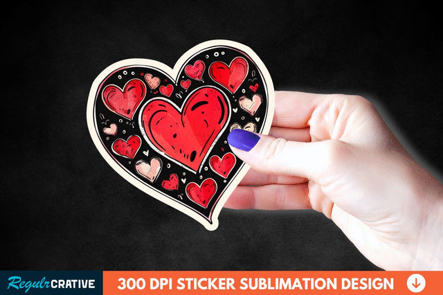 Valentines Day Heart Sticker Clipart Sublimation Regulrcrative 