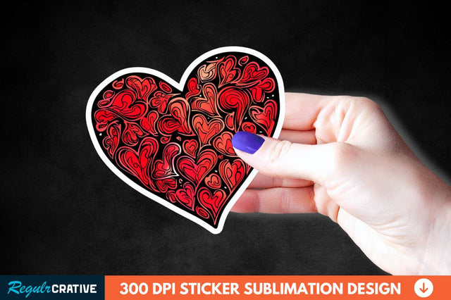 Valentines Day Heart Sticker Clipart Sublimation Regulrcrative 