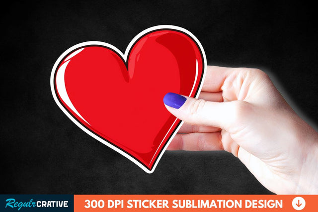 Valentines Day Heart Sticker Clipart Sublimation Regulrcrative 
