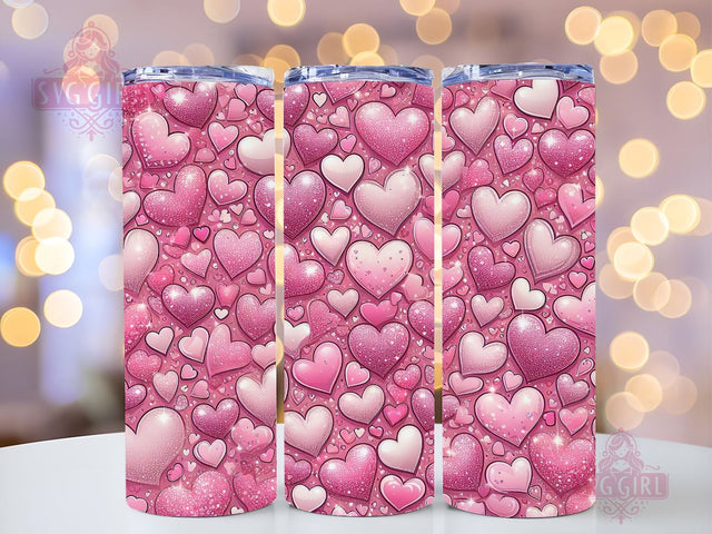 Valentine's Day Hearts 20 oz Sublimation Tumbler Wrap, PNG Digital File, Valentine Tumbler Wrap, Leopard Print Design Sublimation SvggirlplusArt 