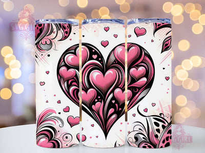 Valentine's Day Hearts 20 oz Sublimation Tumbler Wrap, PNG Digital File, Valentine Tumbler Wrap, Leopard Print Design Sublimation SvggirlplusArt 