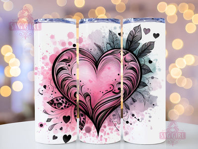 Valentine's Day Hearts 20 oz Sublimation Tumbler Wrap, PNG Digital File, Valentine Tumbler Wrap, Leopard Print Design Sublimation SvggirlplusArt 