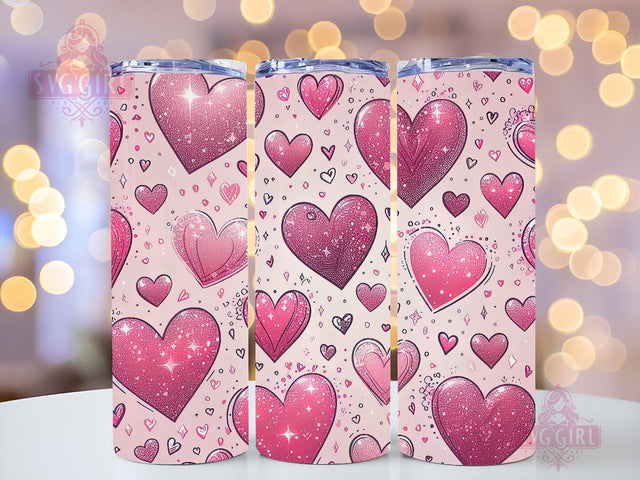 Valentine's Day Hearts 20 oz Sublimation Tumbler Wrap, PNG Digital File, Valentine Tumbler Wrap, Leopard Print Design Sublimation SvggirlplusArt 