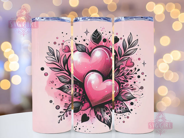 Valentine's Day Hearts 20 oz Sublimation Tumbler Wrap, PNG Digital File, Valentine Tumbler Wrap, Leopard Print Design Sublimation SvggirlplusArt 