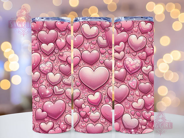 Valentine's Day Hearts 20 oz Sublimation Tumbler Wrap, PNG Digital File, Valentine Tumbler Wrap, Leopard Print Design Sublimation SvggirlplusArt 