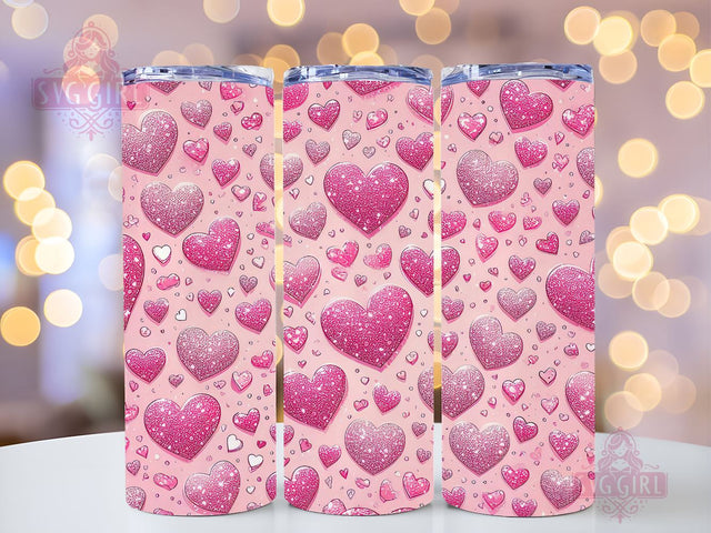 Valentine's Day Hearts 20 oz Sublimation Tumbler Wrap, PNG Digital File, Valentine Tumbler Wrap, Leopard Print Design Sublimation SvggirlplusArt 