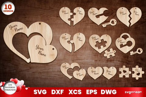 Valentine's Day Hearts Keychains SVG SvgOcean 