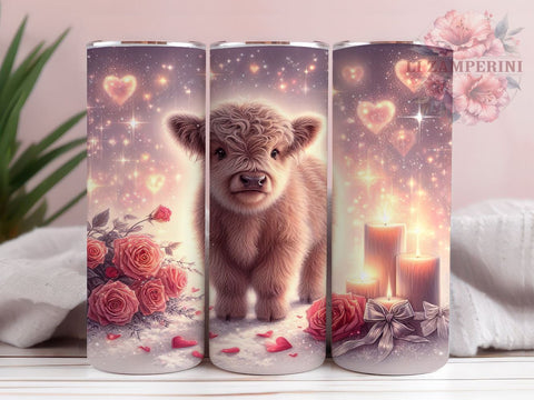 Valentines Day Highland Cow, Baby Highland Cow Tumbler, 20oz Tumbler PNG, Love Letter Tumbler Design, Cute Cow Valentine Art, Sublimation Tumbler Wrap, Digital Download Sublimation Li Zamperini 