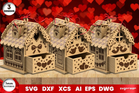 Valentine's Day House Gift Boxes SVG SvgOcean 