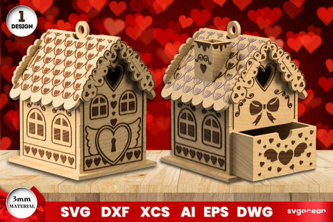 Valentine's Day House Gift Boxes SVG SvgOcean 