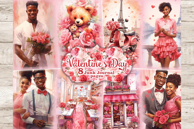 Valentines Day Junk Journal Kit | Ephemera Pages SVG GlamArtZhanna 