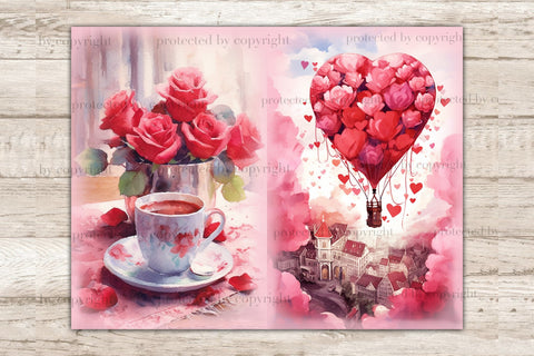Valentines Day Junk Journal Pages | Picture Collage SVG GlamArtZhanna 