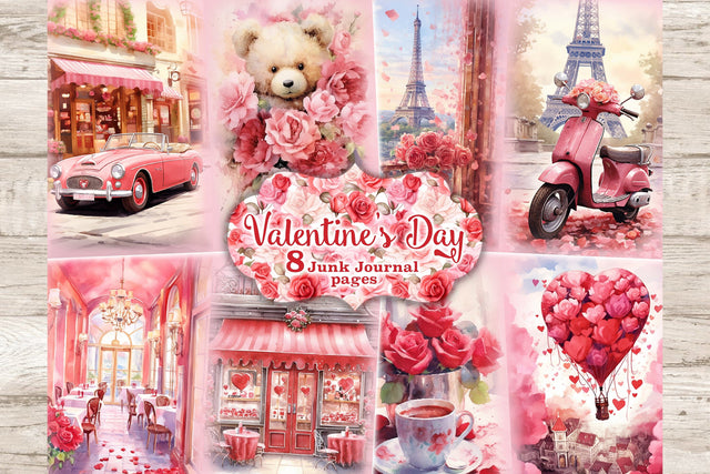 Valentines Day Junk Journal Pages | Picture Collage SVG GlamArtZhanna 