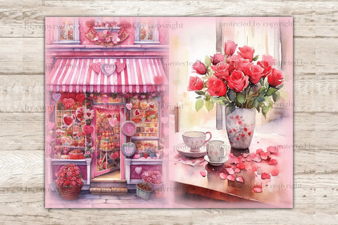 Valentines Day Junk Journal Pages | Picture Collage SVG GlamArtZhanna 