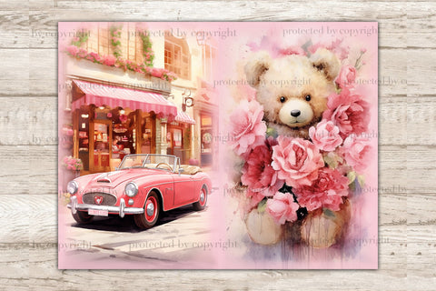 Valentines Day Junk Journal Pages | Picture Collage SVG GlamArtZhanna 