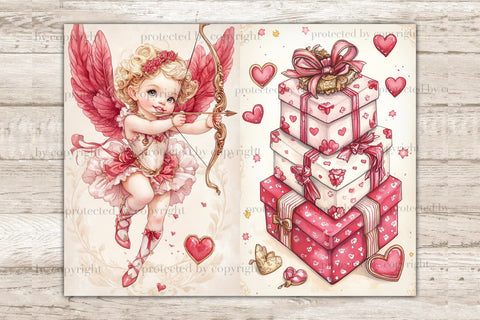 Valentines Day Junk Journal Pages | Romance Printable SVG GlamArtZhanna 