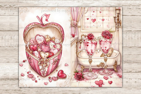 Valentines Day Junk Journal Pages | Romance Printable SVG GlamArtZhanna 