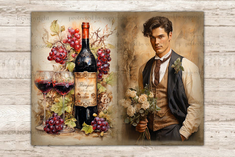 Valentines Day Junk Journal Pages | Vintage Collage Sheet SVG GlamArtZhanna 