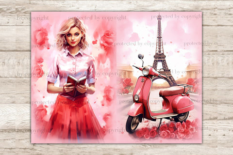 Valentines Day Junk Journal Paper | I Love You Printable SVG GlamArtZhanna 