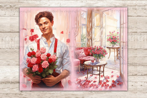 Valentines Day Junk Journal Paper | I Love You Printable SVG GlamArtZhanna 