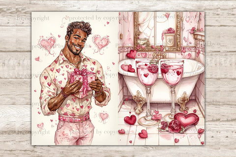 Valentines Day Junk Journal Paper | Romantic Ephemera SVG GlamArtZhanna 