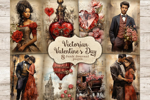 Valentines Day Junk Journal Paper | Victorian Digital Art SVG GlamArtZhanna 