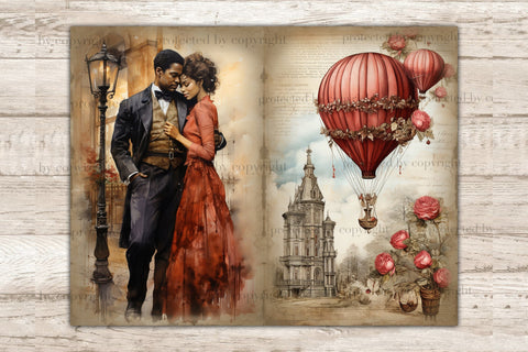 Valentines Day Junk Journal Paper | Victorian Digital Art SVG GlamArtZhanna 