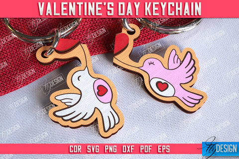Valentine's Day Keychain Bundle | Cute Keychain | Valentine's Day Gift Idea | CNC Files SVG Fly Design 