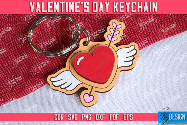 Valentine's Day Keychain | Cute Keychain | Valentine's Day Gift Idea | CNC Files SVG Fly Design 