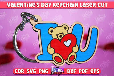 Valentine's Day Keychain | Cute Keychain | Valentine's Day Gift Idea | CNC Files SVG The T Store Design 